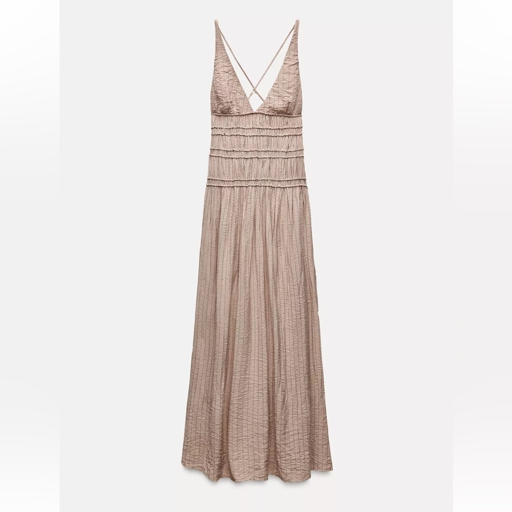 Worn once - Zara Beige Maxi Dress